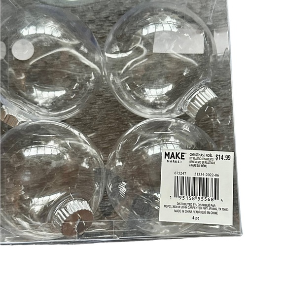 NWT Christmas ball plastic ornaments for DIY projects - Picture 2 of 2